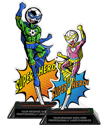Exclusive Super Hero Acrylic Trophies