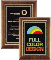 Solid American Walnut Plaques with Black Florentine Borders - Engraved or Color