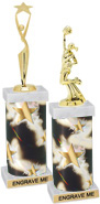 Rectangle/Oval Column Double Marble Trophies