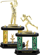 Bright Gold Tone Figures 2-post Trophies
