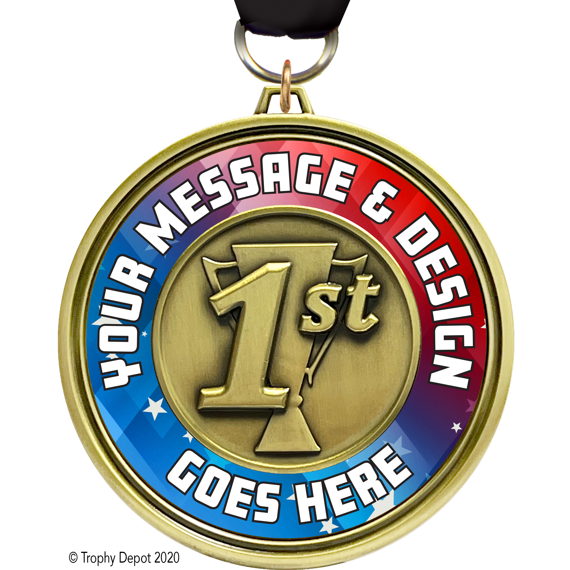 Custom 3 inch Eclipse Insert Medal - 1st Place