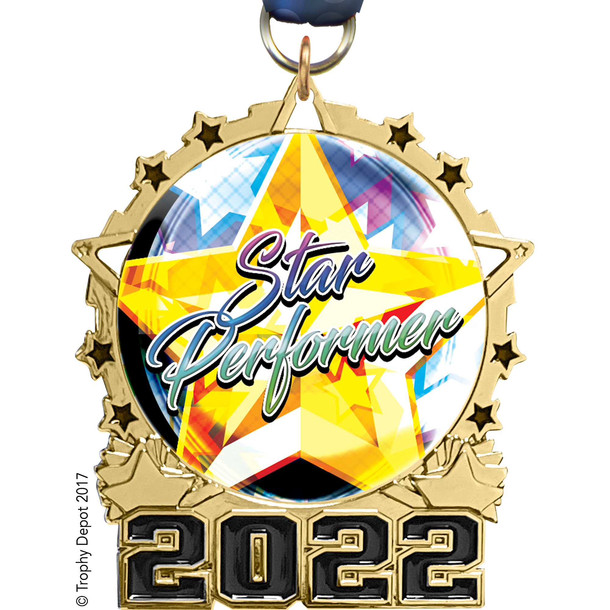2.75 inch 2022 Star Frame Insert Medal