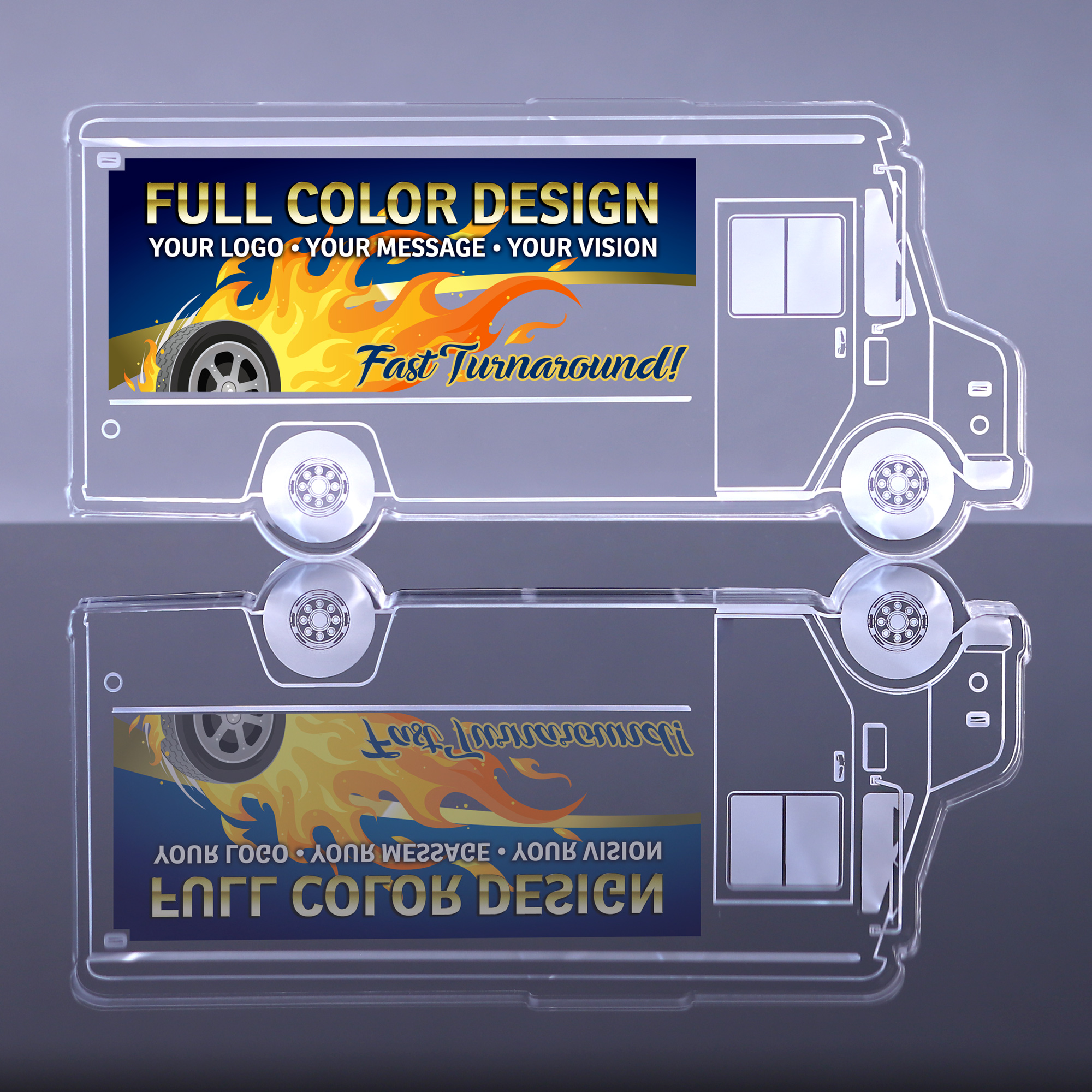 1 inch Thick Acrylic Delivery Truck Award - 6 inch Color