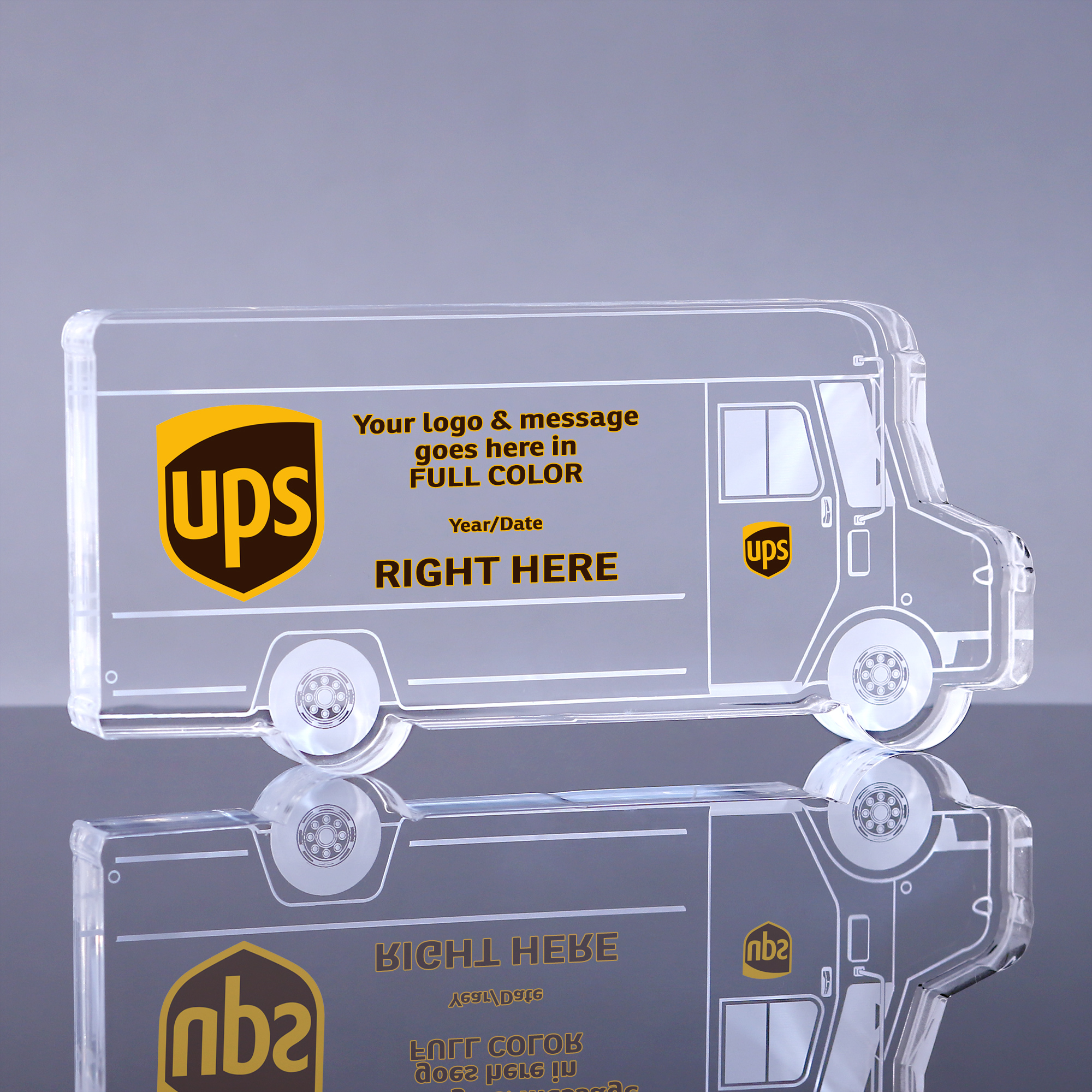 1 inch Thick Delivery Truck Acrylic Award - 7.5 inch Color