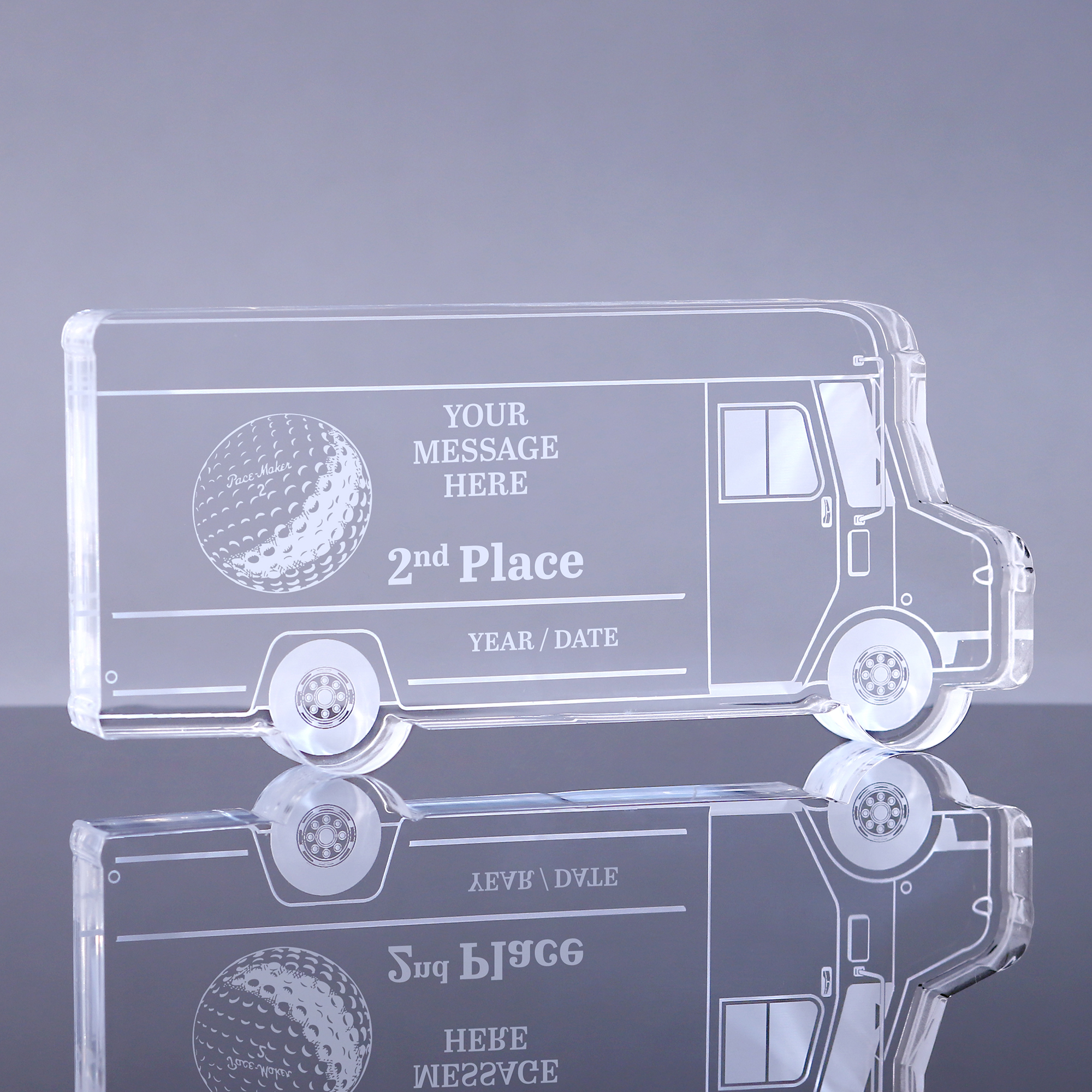 1 inch Thick Delivery Truck Acrylic Award - 9 inch
