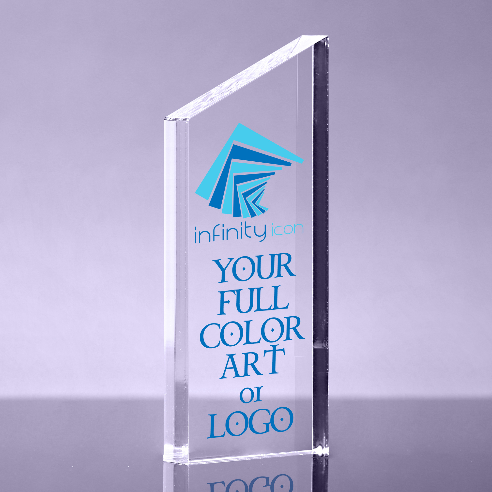 1 inch Thick Acrylic Peak Award - 9 inch Color