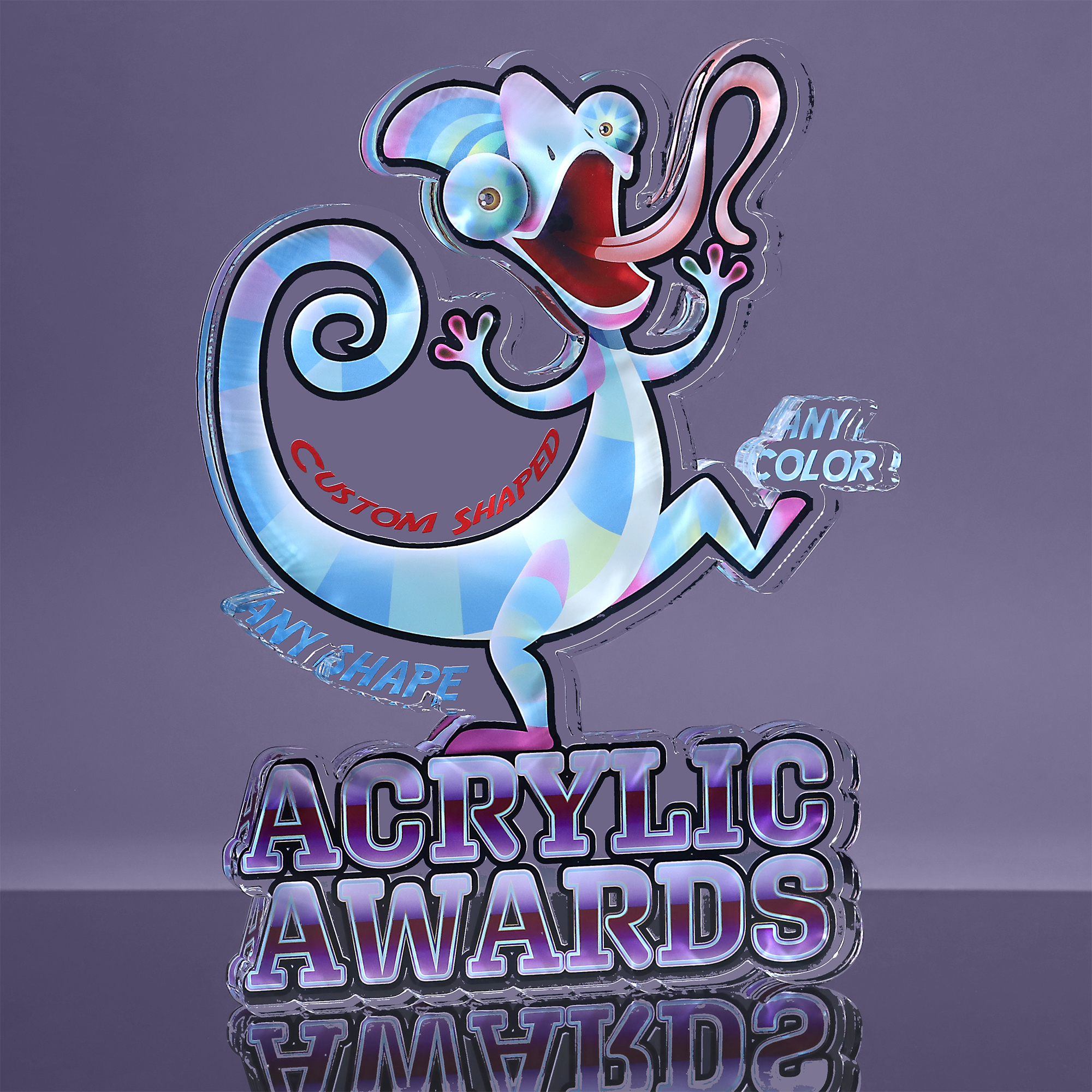  1 inch thick Custom Shaped Acrylic Award - 11 to 11.9 inches 