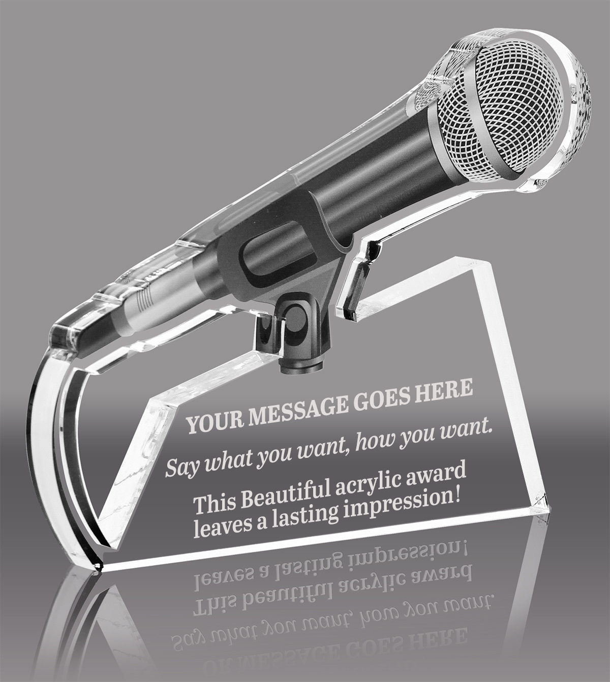 Drop the Mic Microphone Acrylic Award - 6.25 x 8.25 inch