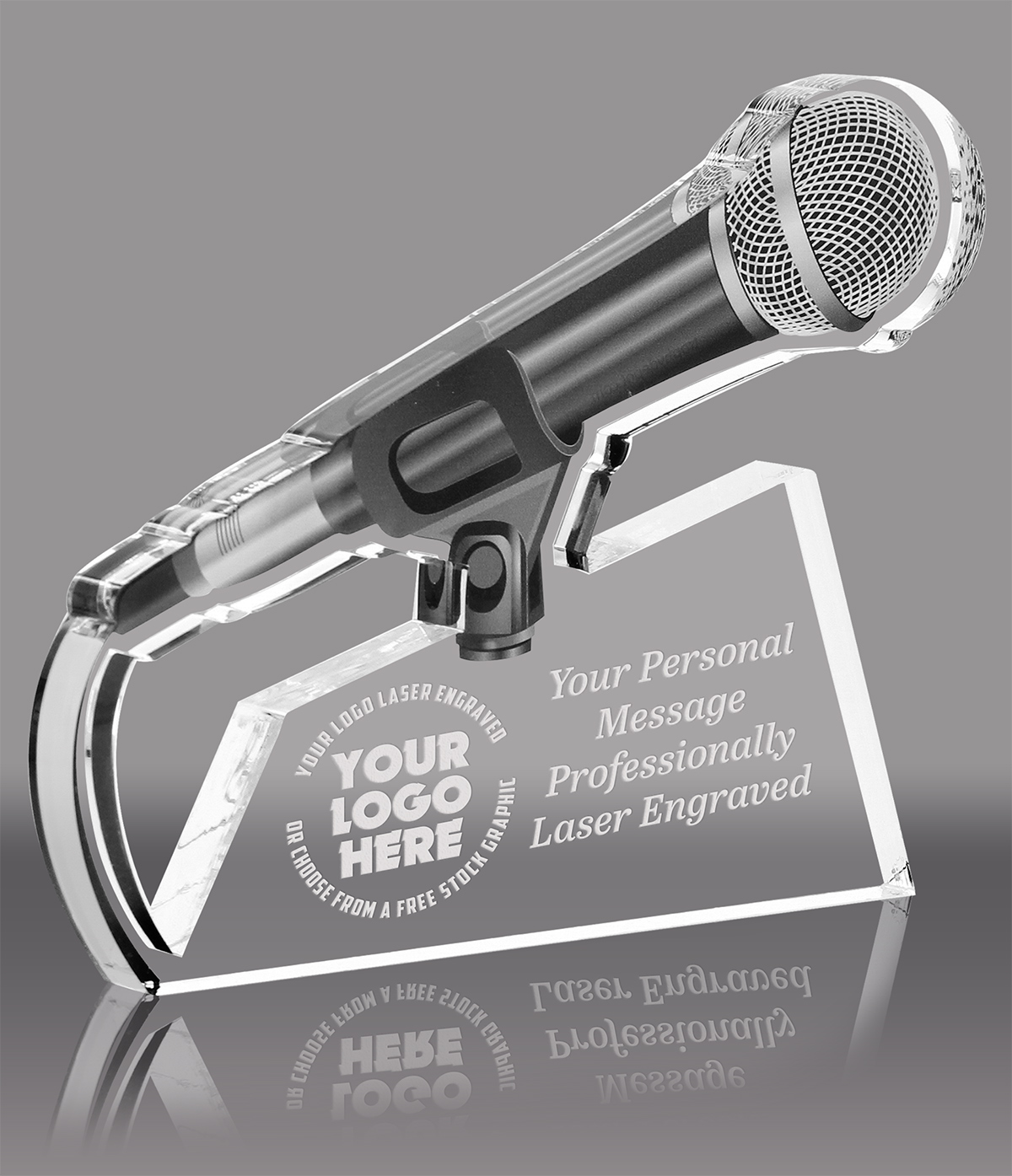 Drop the Mic Microphone Acrylic Award- 7.375 x 9.5 inch