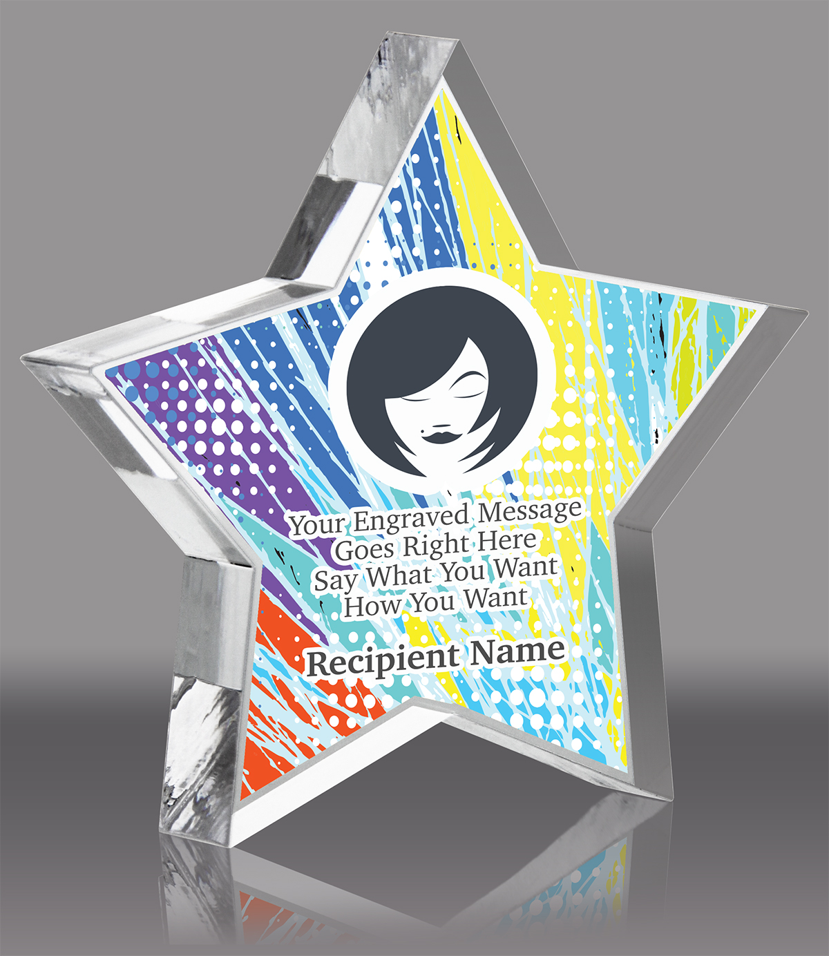 Acrylic Full Color Star Award - 5 inch