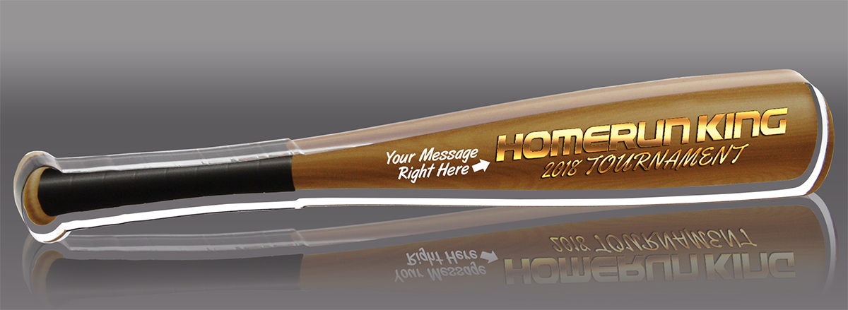 Baseball Bat Full Color Acrylic Award - 12 inch