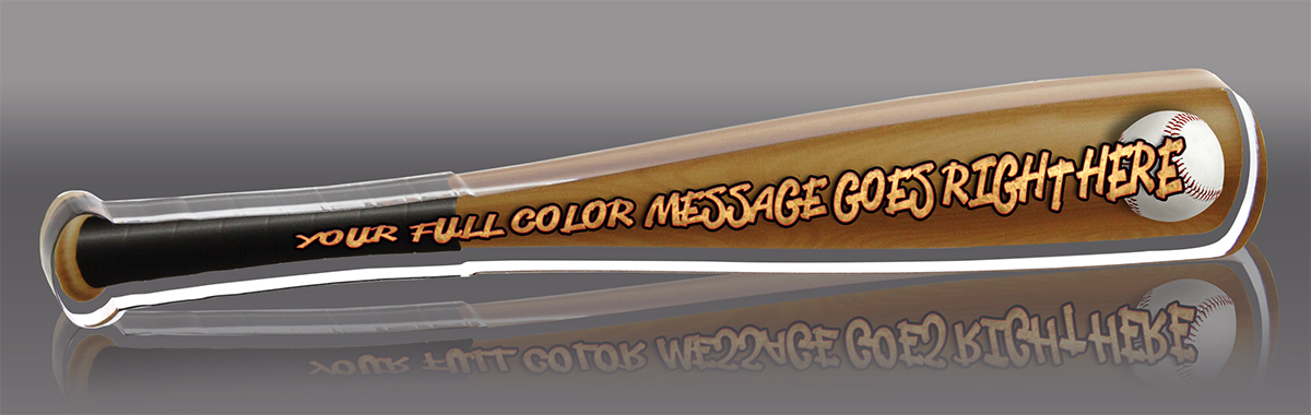 Baseball Bat Full Color Acrylic Award - 15 inch