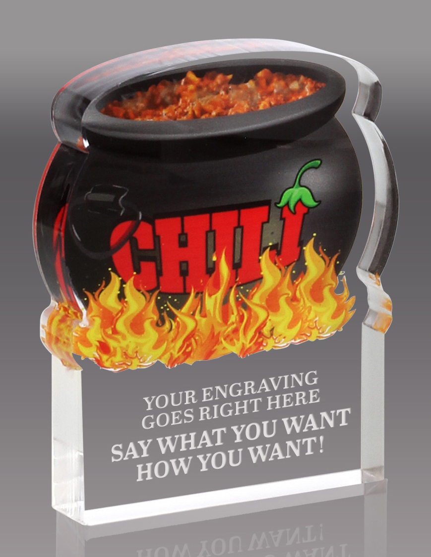 Chili Cook-Off Acrylic Award- 3x4 inch