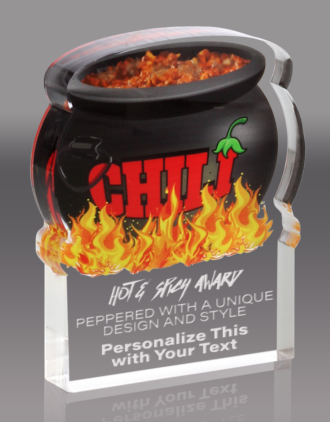 Chili Cook-Off Acrylic Award- 4x5 inch