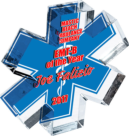 Star of Life Color EMS Clear Acrylic Block