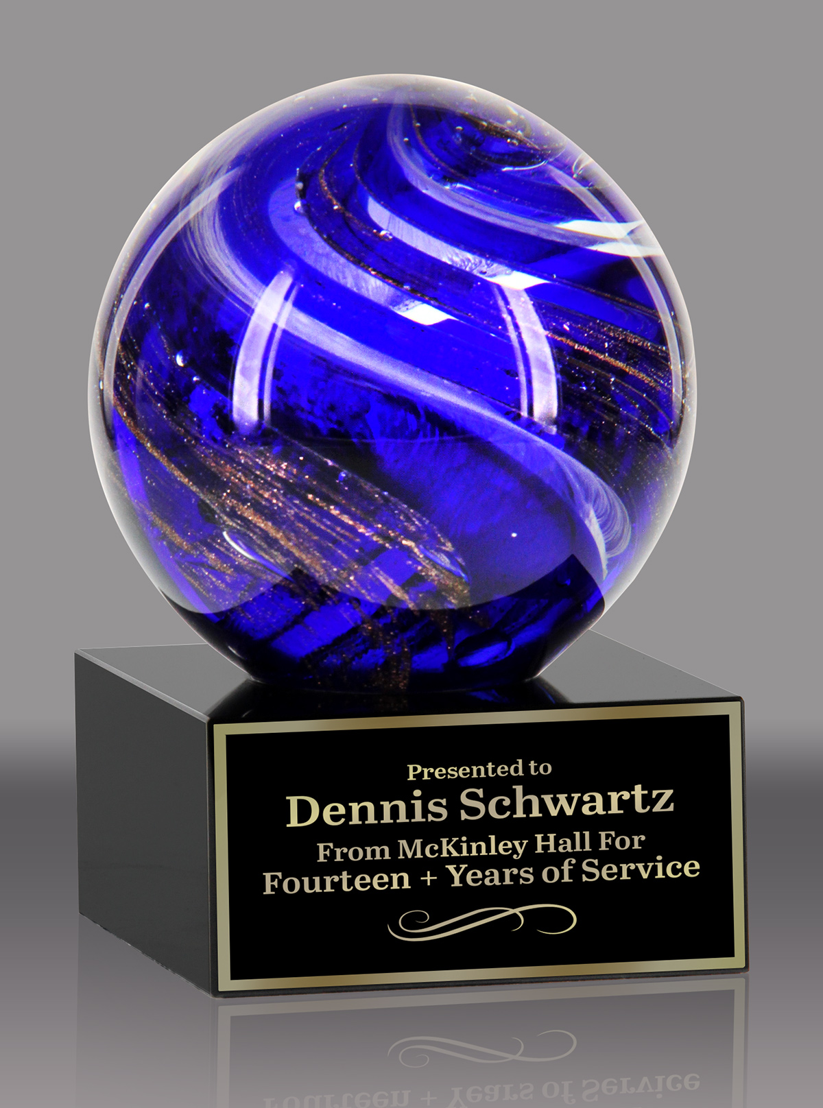 Globe Art Glass Award Trophy Depot