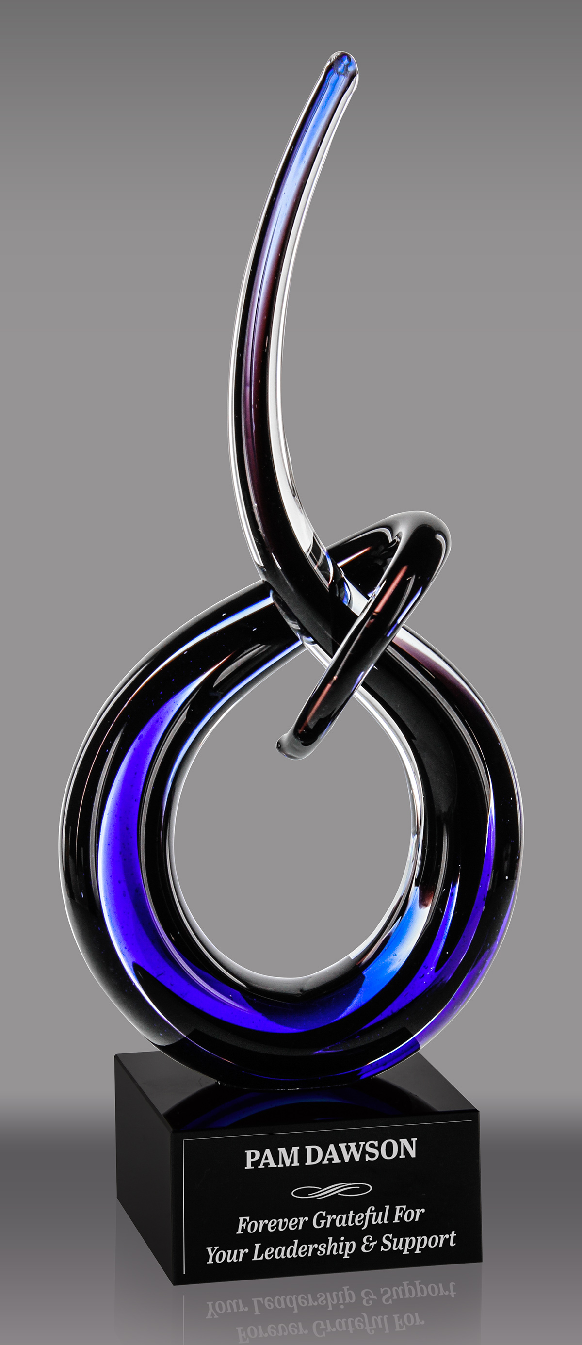 Black & Blue Glass Curl- 13 inch