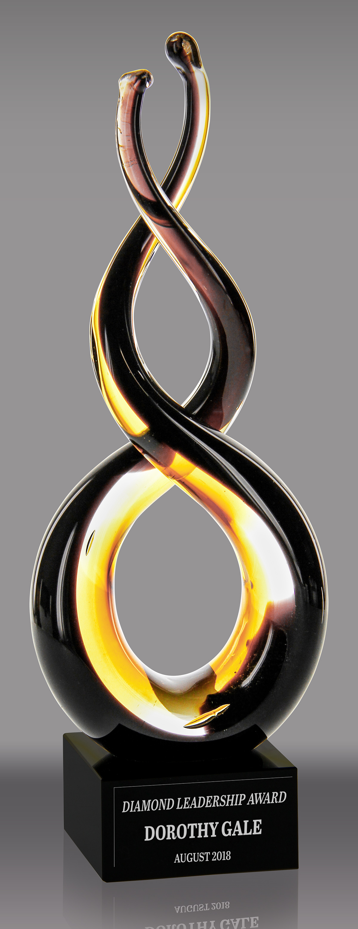 Black & Gold Art Glass Twist - 9.75 inch