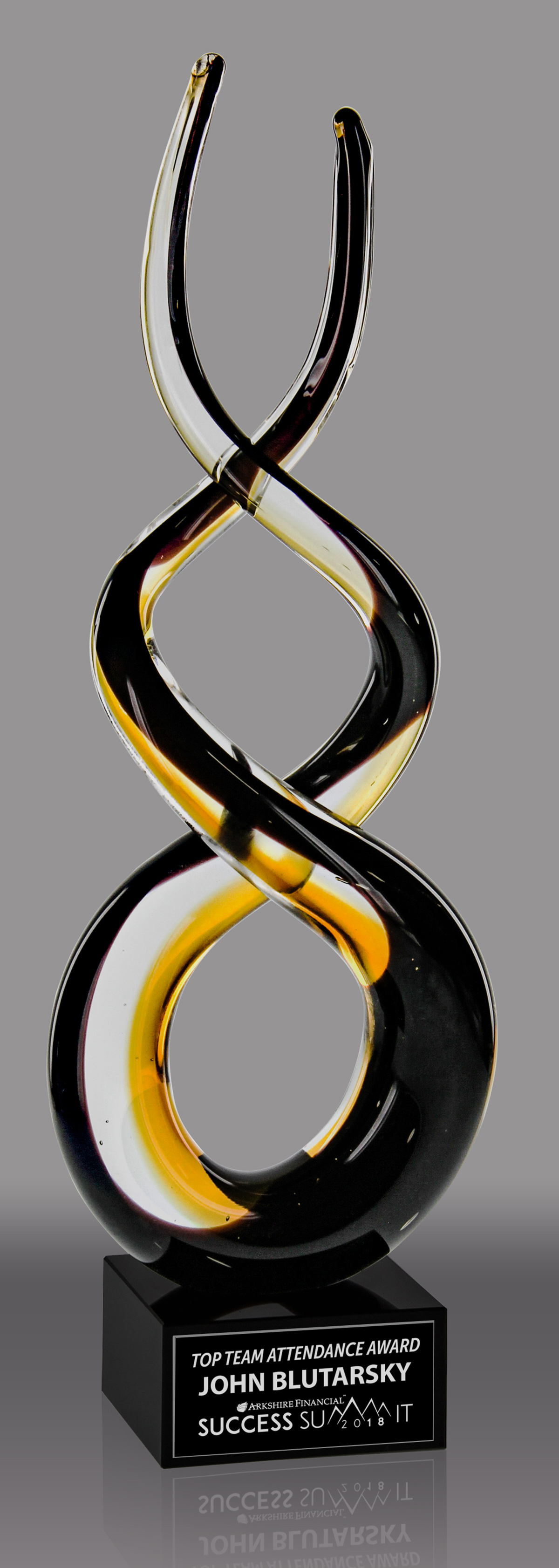 Black & Gold Art Glass Twist- 14.75 inch