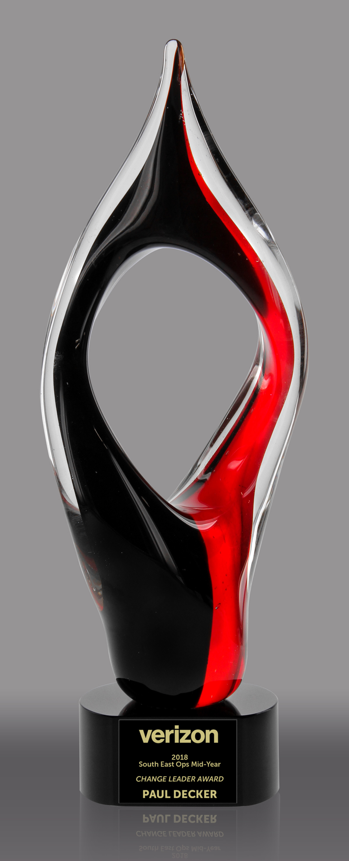 Black & Red Flame Art Glass