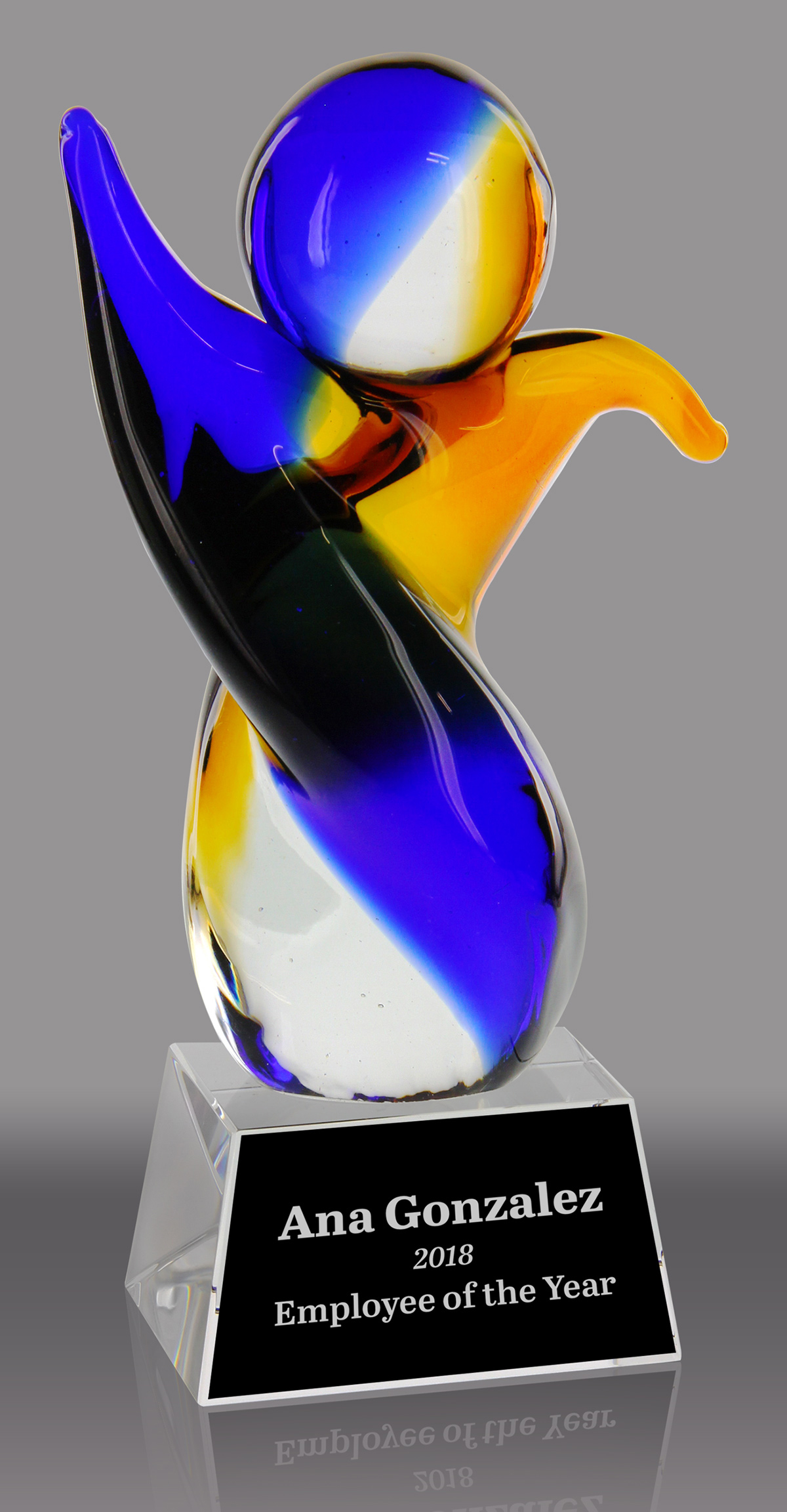 Abstract Victory Art Glass Award- 9 inch