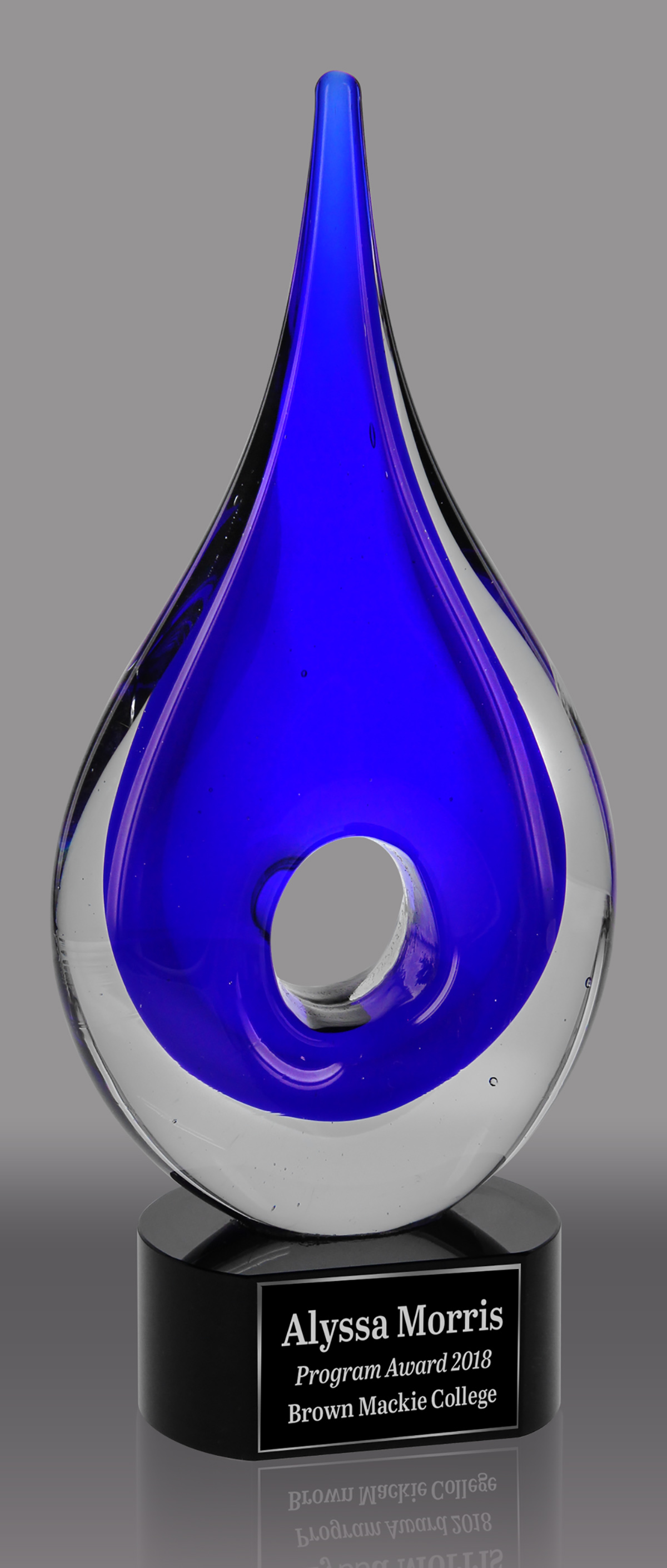 Blue Rain Drop Art Glass