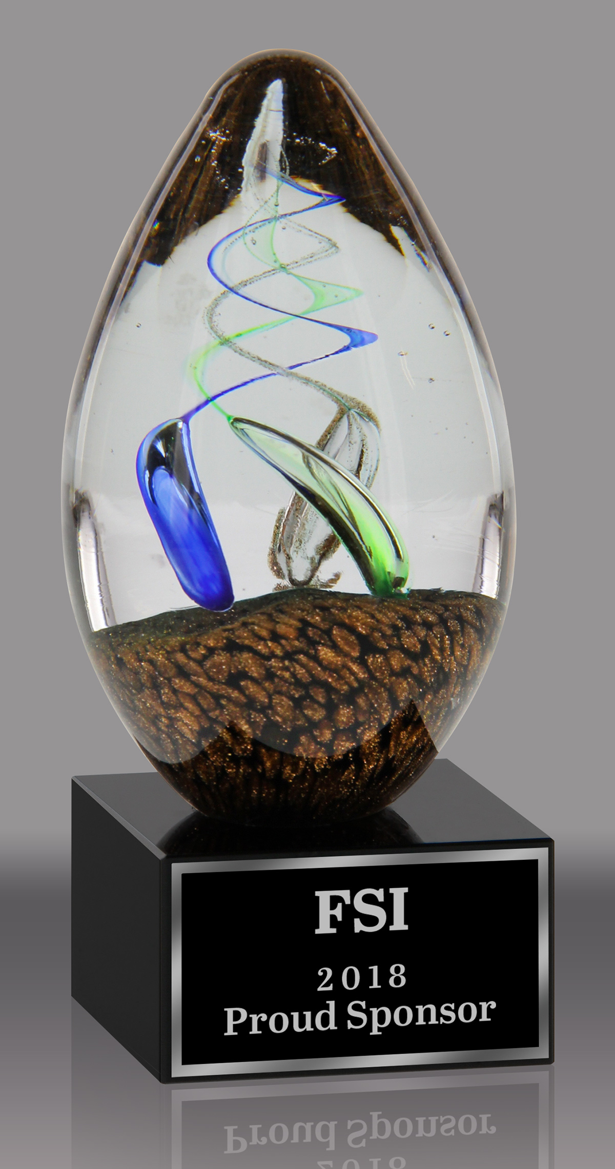 Egg-Shaped Art Glass Award - 5.25 inch