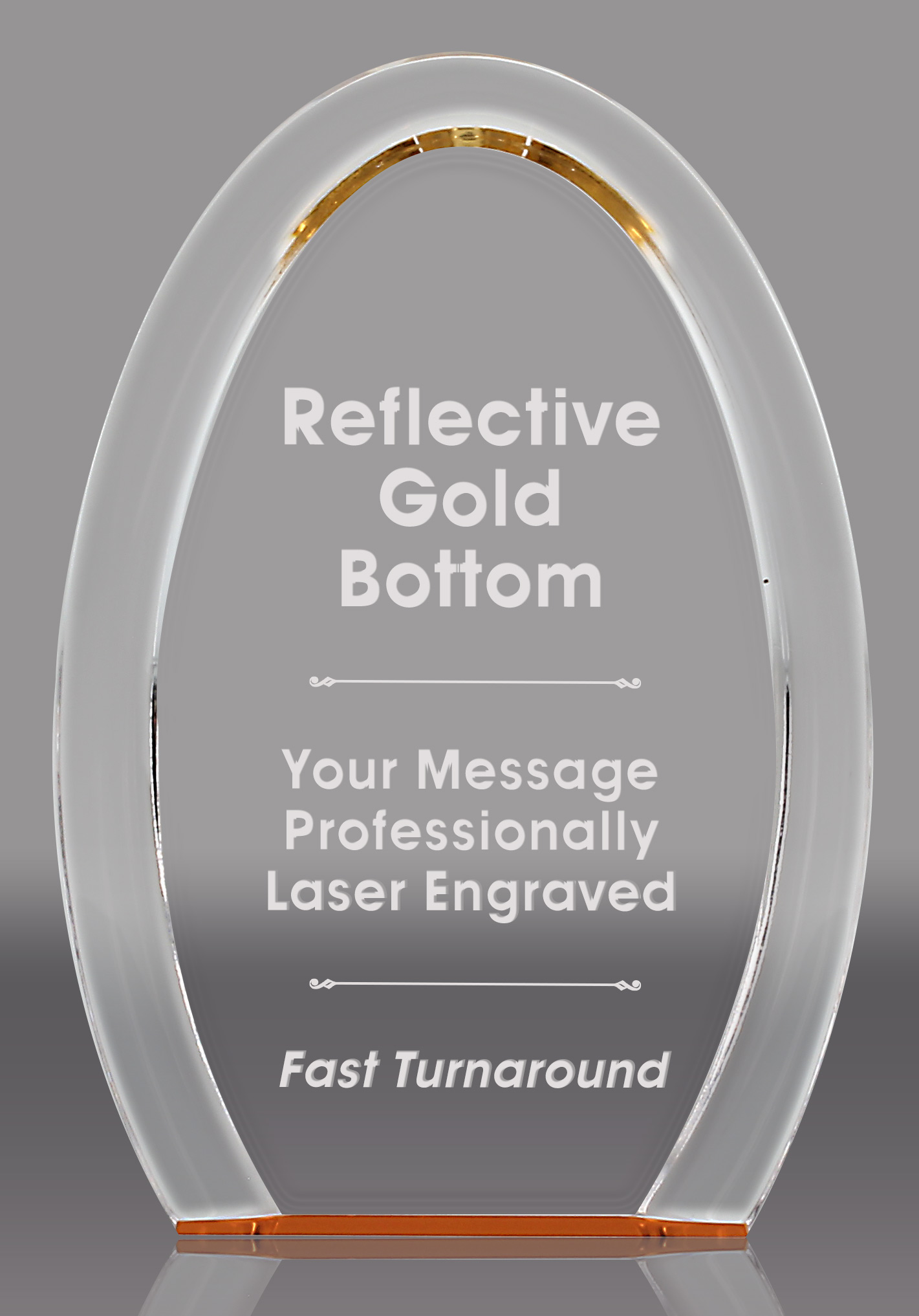 Acrylic Gold Oval Halo- 8 inch