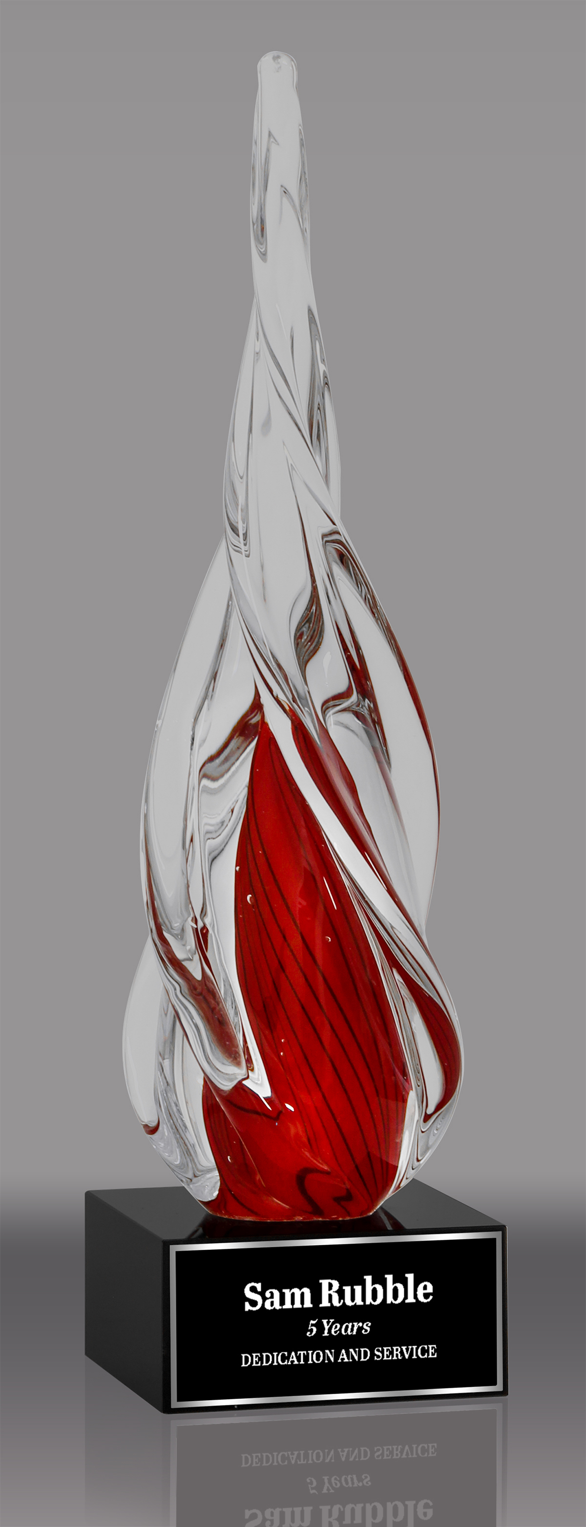 Red Twisted Spire Art Glass