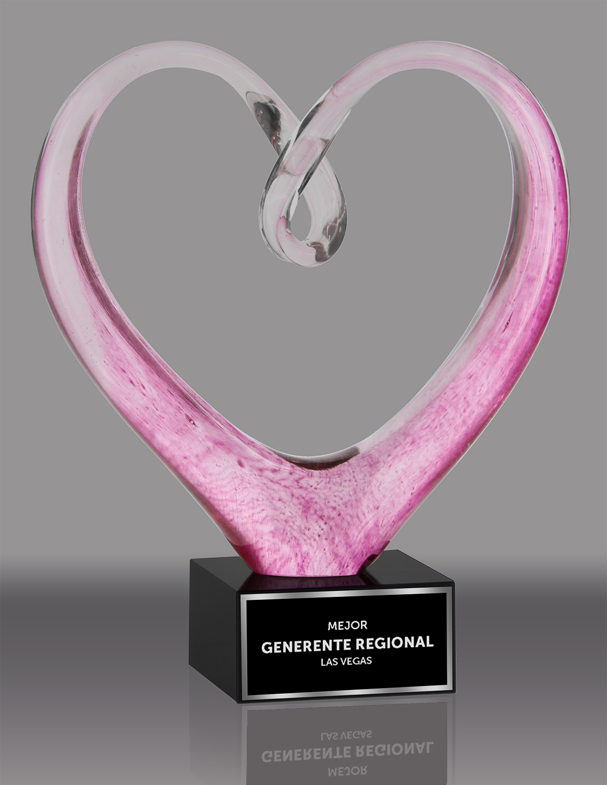 Twisted Pink Heart Art Glass
