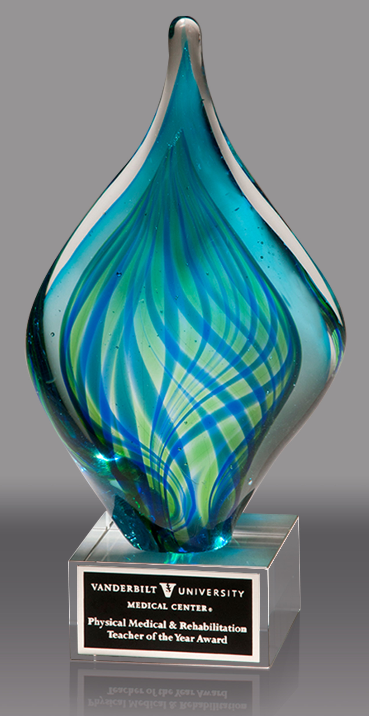 Blue & Green Twist Art Glass
