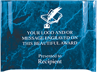 4x6 Blue Marbleized Acrylic Crescent Award