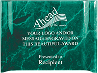 4x6 Green Marbleized Acrylic Crescent Award