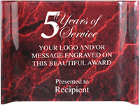 4x6 Red Marbleized Acrylic Crescent Award