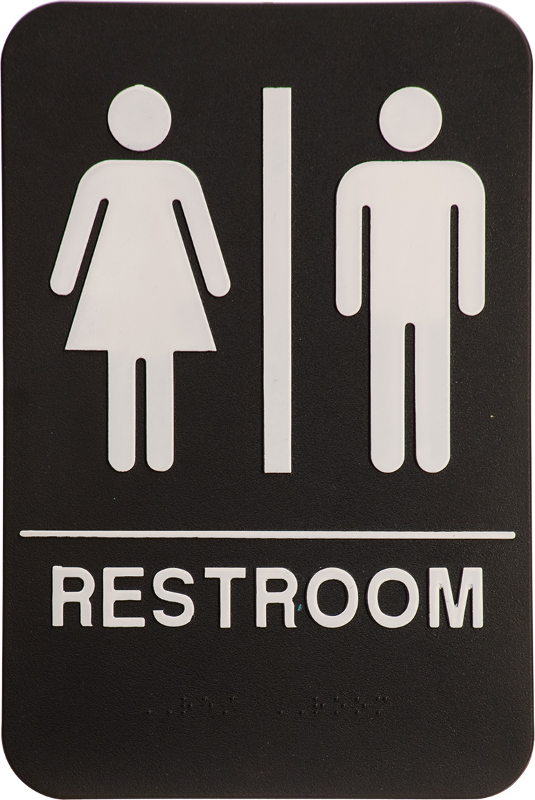 ADA 6 x 9 Black/White Unisex Restroom Sign