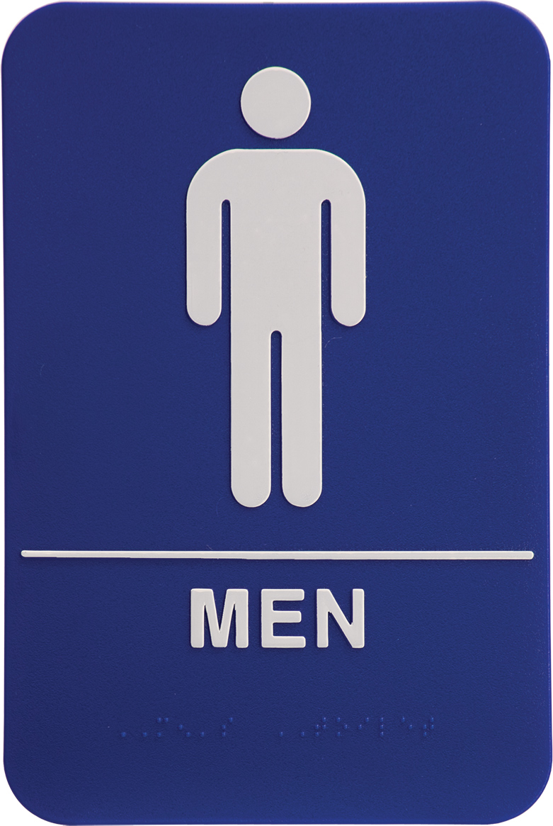 ADA 6 x 9 Blue/White Mens Accessible Restroom Sign