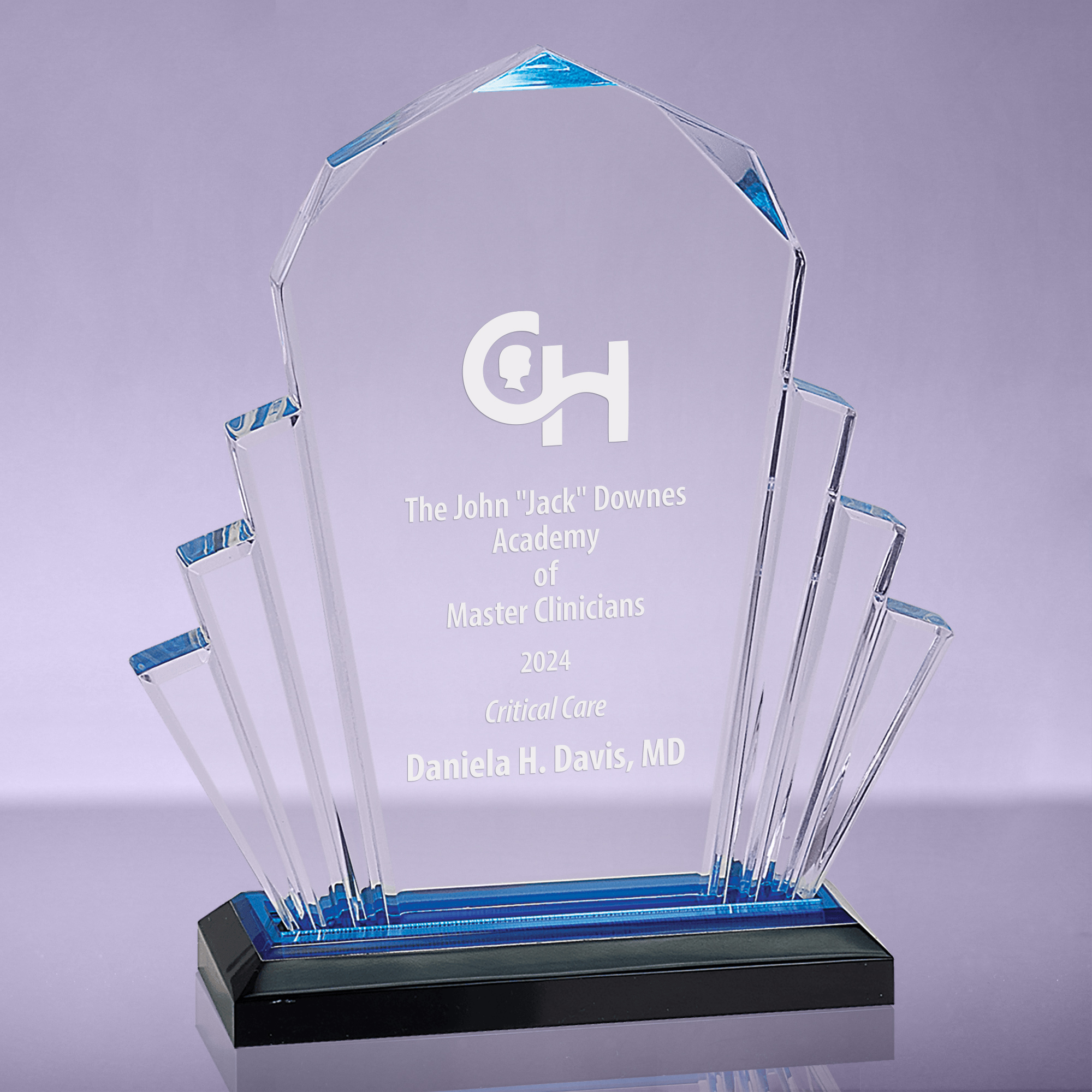 Faceted Impress Acrylic Award - Blue - 6x9