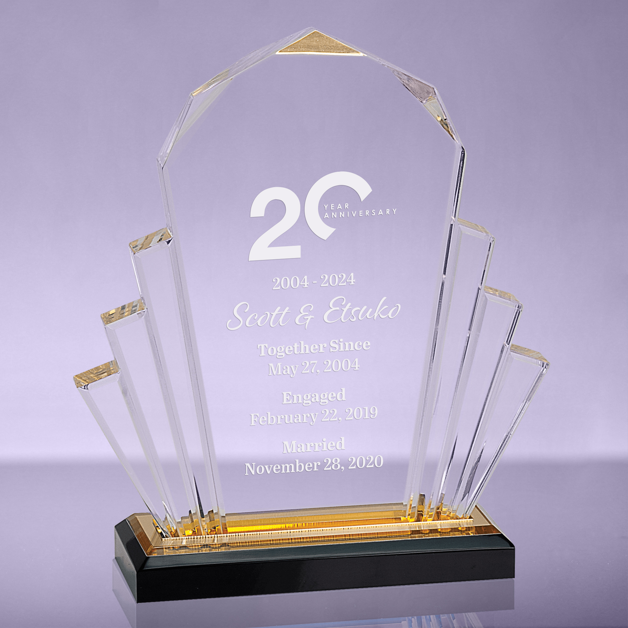 Faceted Impress Acrylic Award - Gold - 6x9