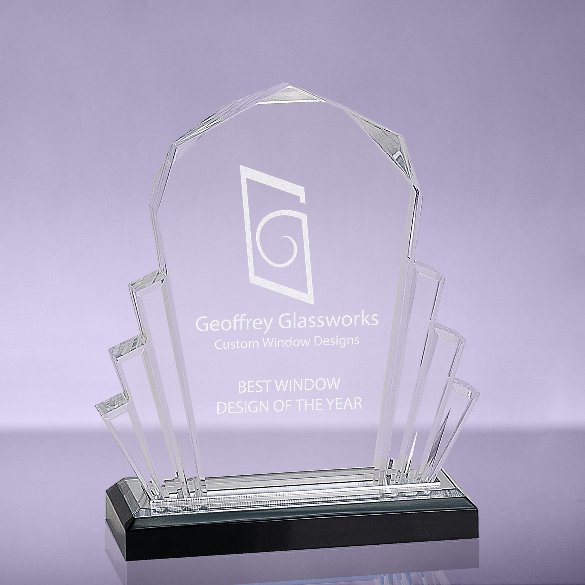 Faceted Impress Acrylic Award - Silver - 6x8