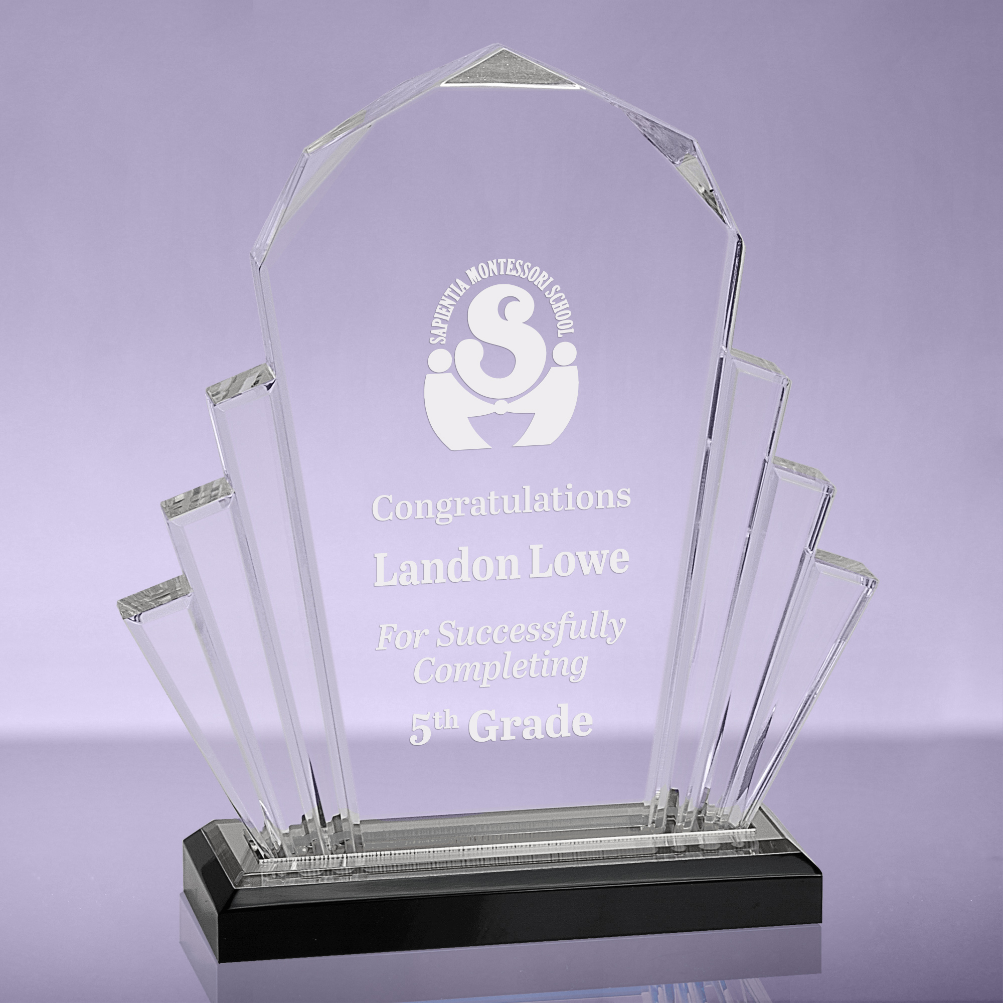 Faceted Impress Acrylic Award - Silver - 6x9