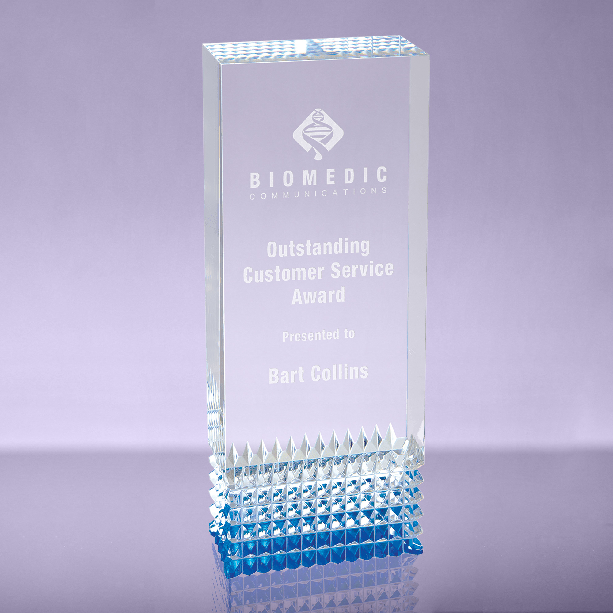 Blue Tribute Acrylic Award - 7 inch