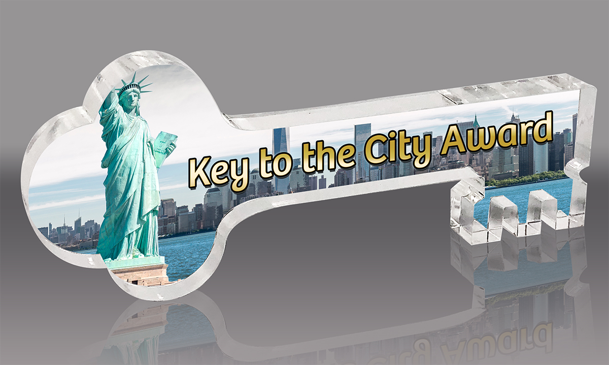Key to the City Full Color Acrylic Award- 12 inch