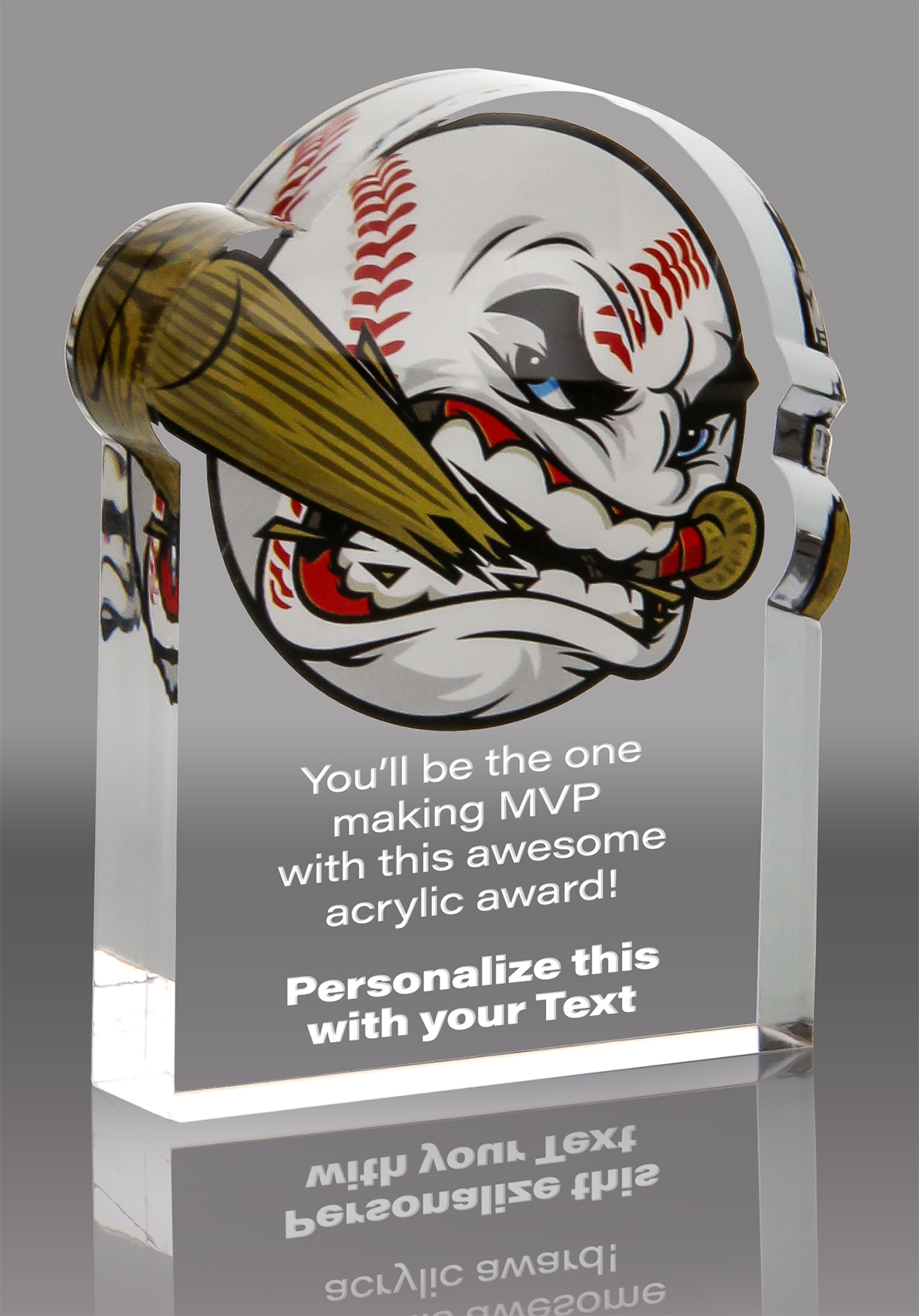 Baseball Krunch Acrylic Award- 4x5 inch