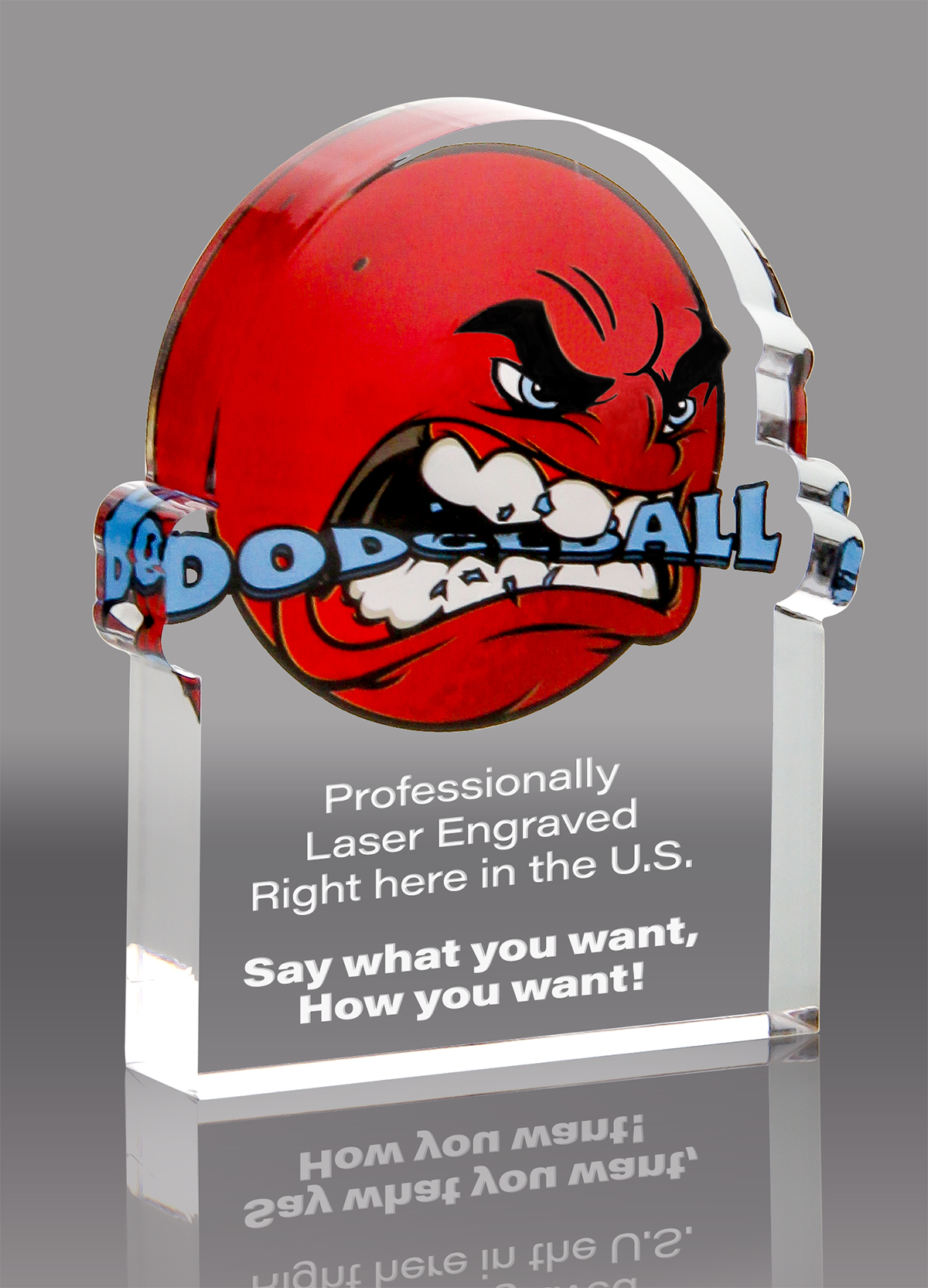 Dodgeball Krunch Acrylic Award- 3x4 inch