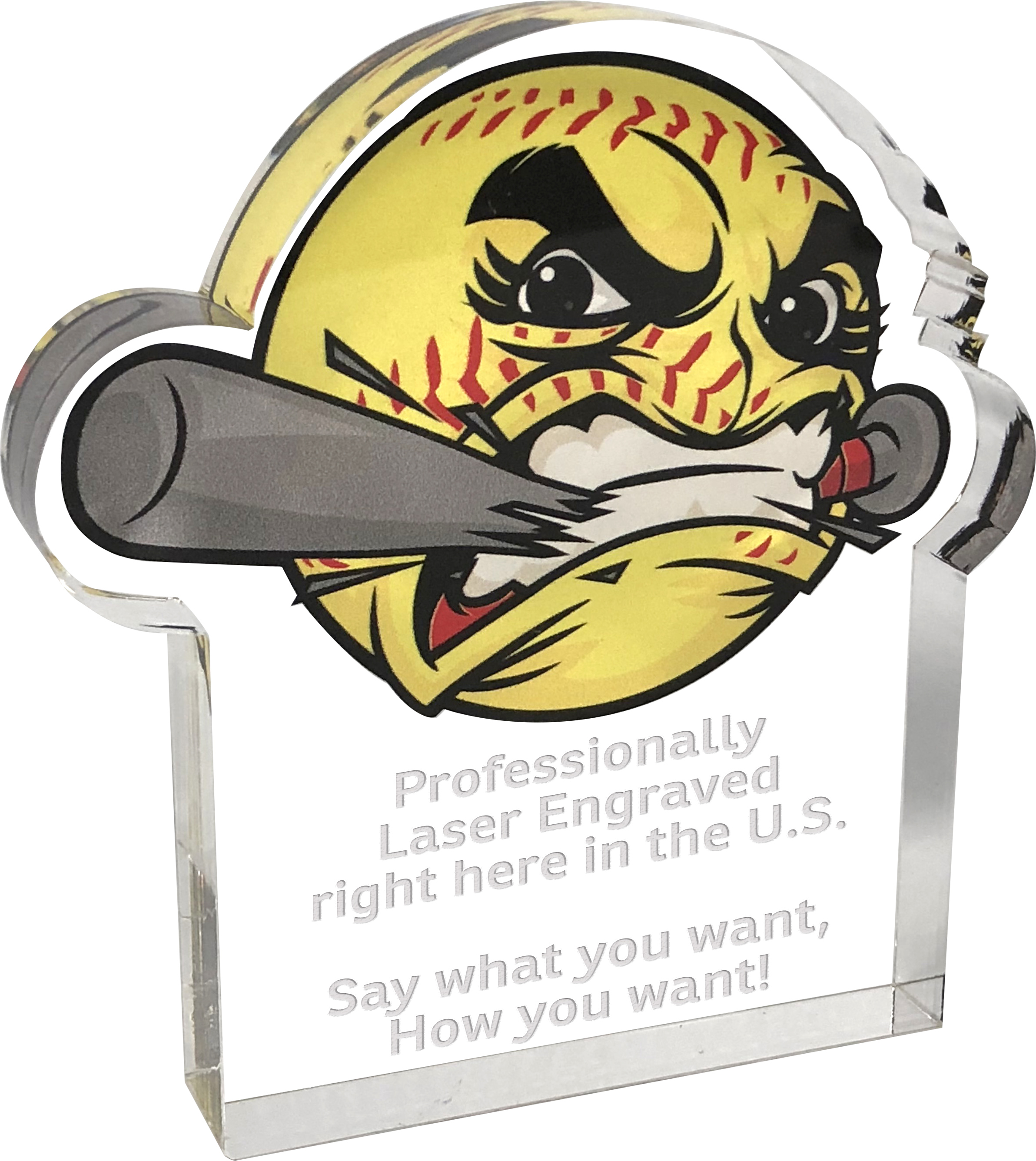 Softball Krunch Acrylic Award- 5x6 inch