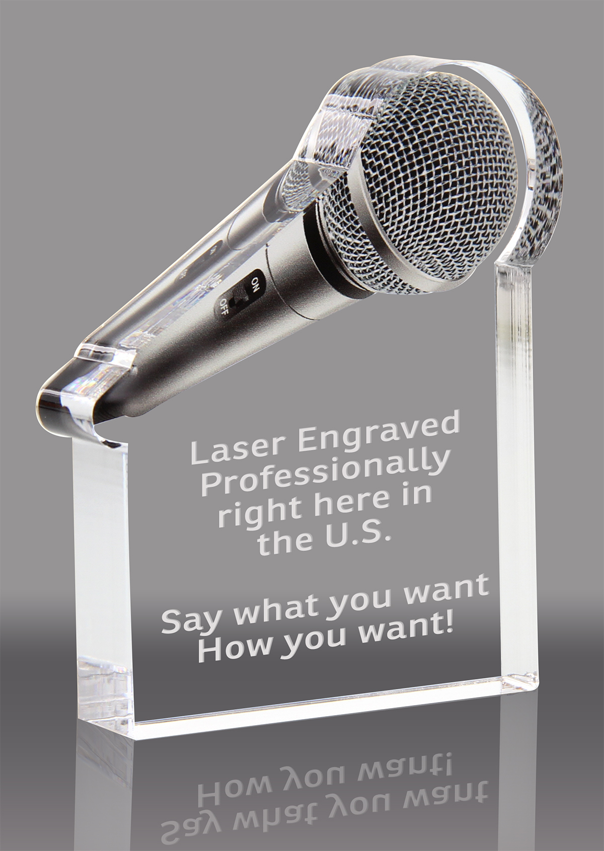 Microphone Acrylic Award- 5x6 inch