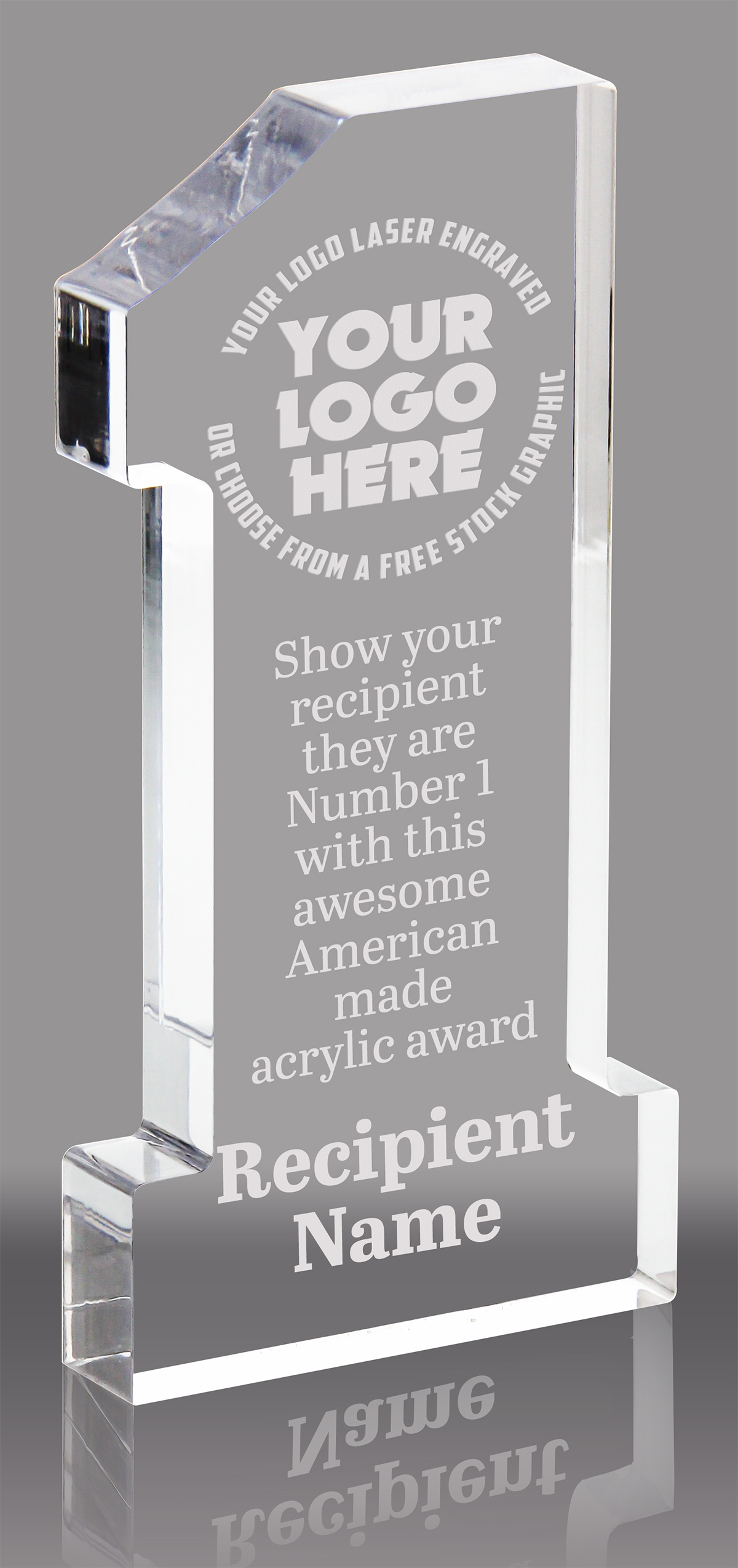 Acrylic Number One Award- 6 inch