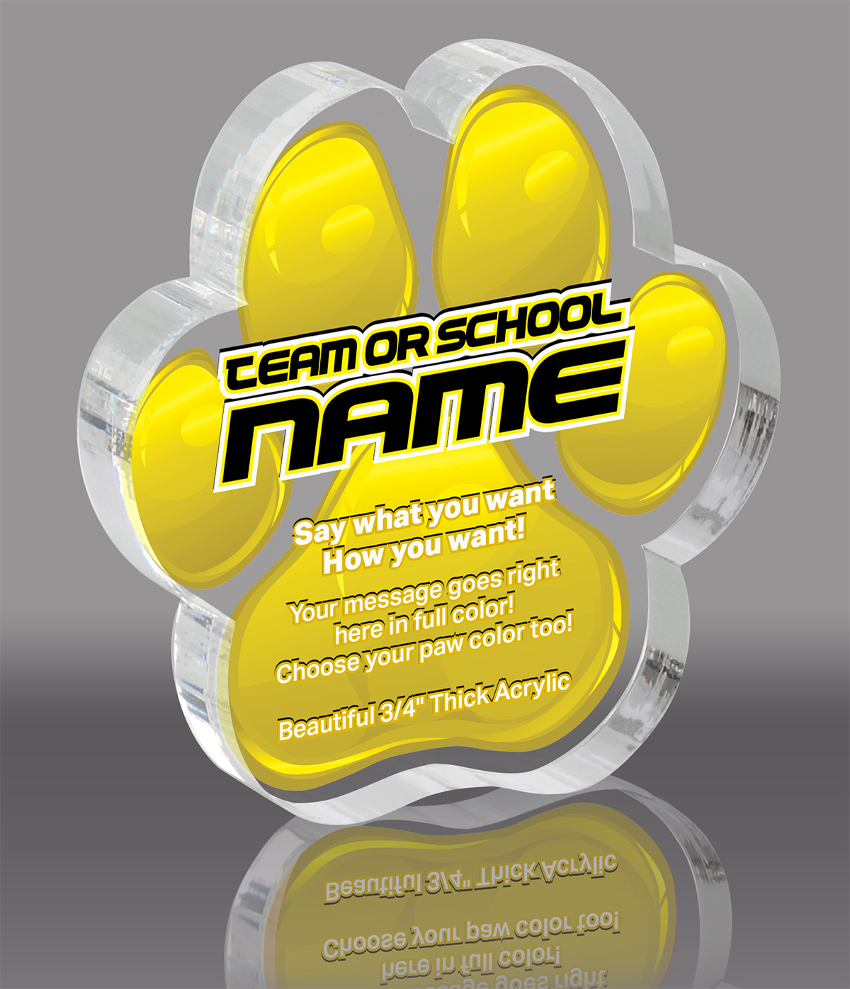 Yellow Acrylic ColorPaw- 4 inch
