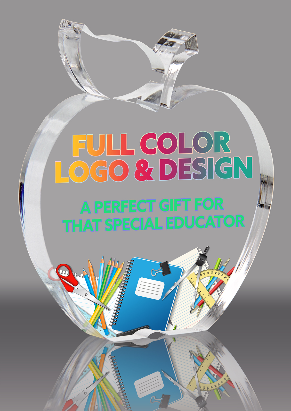Acrylic Custom Full Color Apple Award- 5 inch