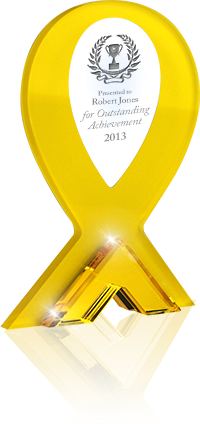Premier Acrylic Ribbon Standup- Yellow